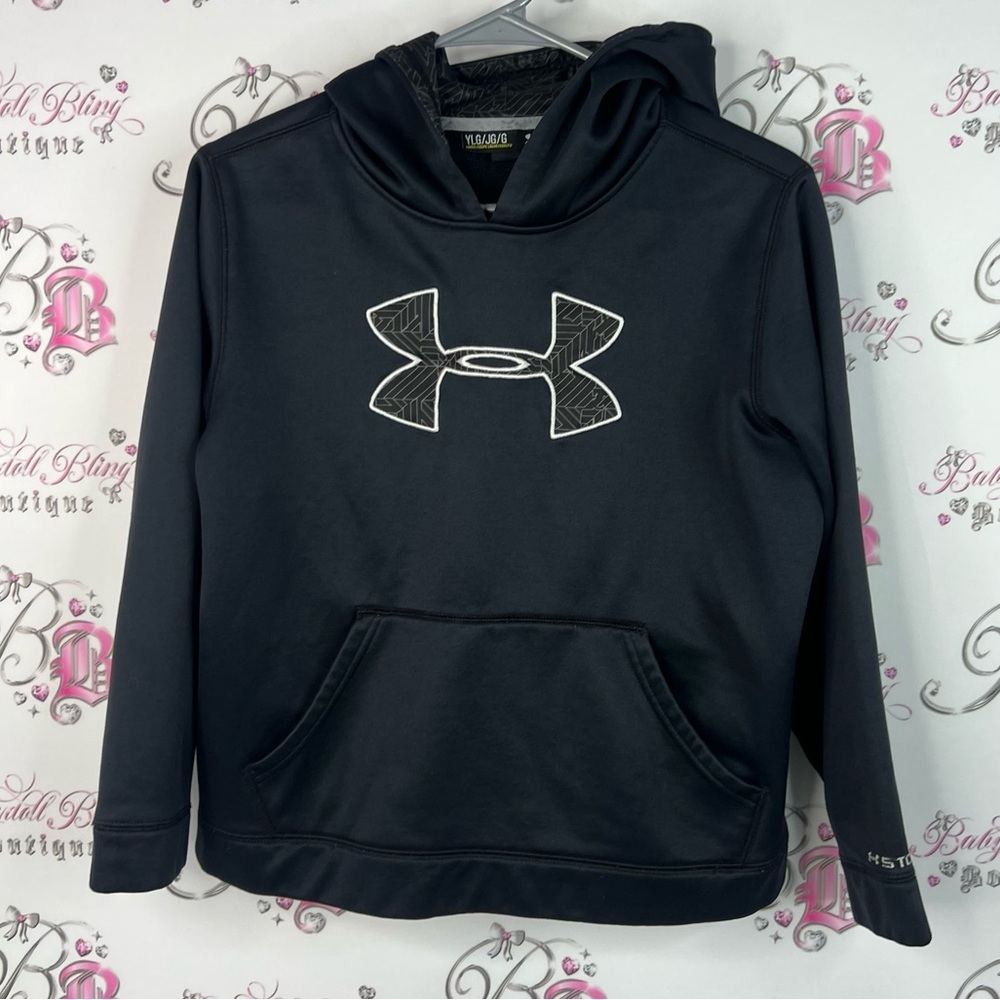 Under Armour hoodie pull over Kids Dark Gray Hoodie decal